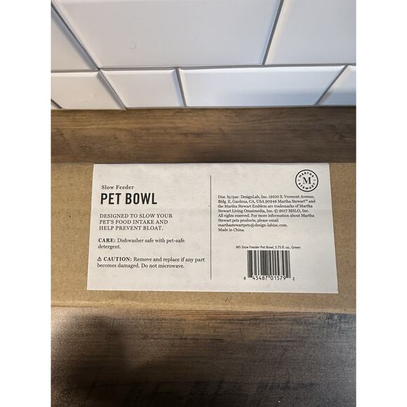 NEW Martha Stewart Pets Dog Bowl Cat Bowl Slow Feeder Slow Eating Green - Picture 8 of 8